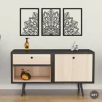 Lotus Flower Mandala 3 Piece Wall Decoration by Zento Stores