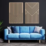 Geometric Wood Wall Art Set - Set of Two